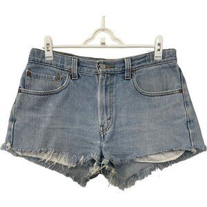 Levi's 505  100% Cotton Cut Off Jean Shorts Womens 32 (Originally Mens) Distress
